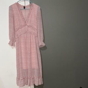 Elegant Pink Floral Dress